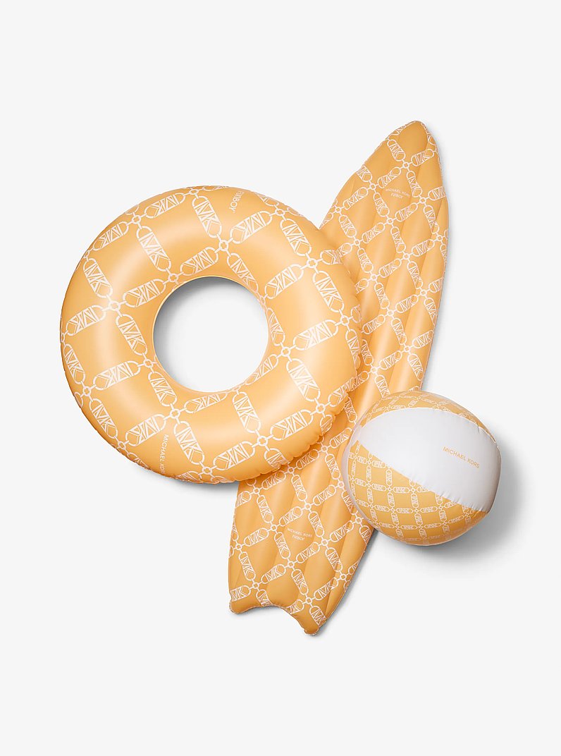 Ensemble de flotteurs de piscine 3 pi&egrave;ces FUNBOY &agrave; motif de losanges Empire in JAUNE | Michael Kors