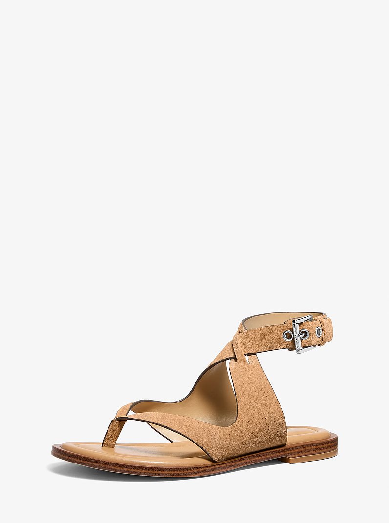 Sandale &agrave; lani&egrave;res Irene en daim in CACAHU&Egrave;TE | Michael Kors