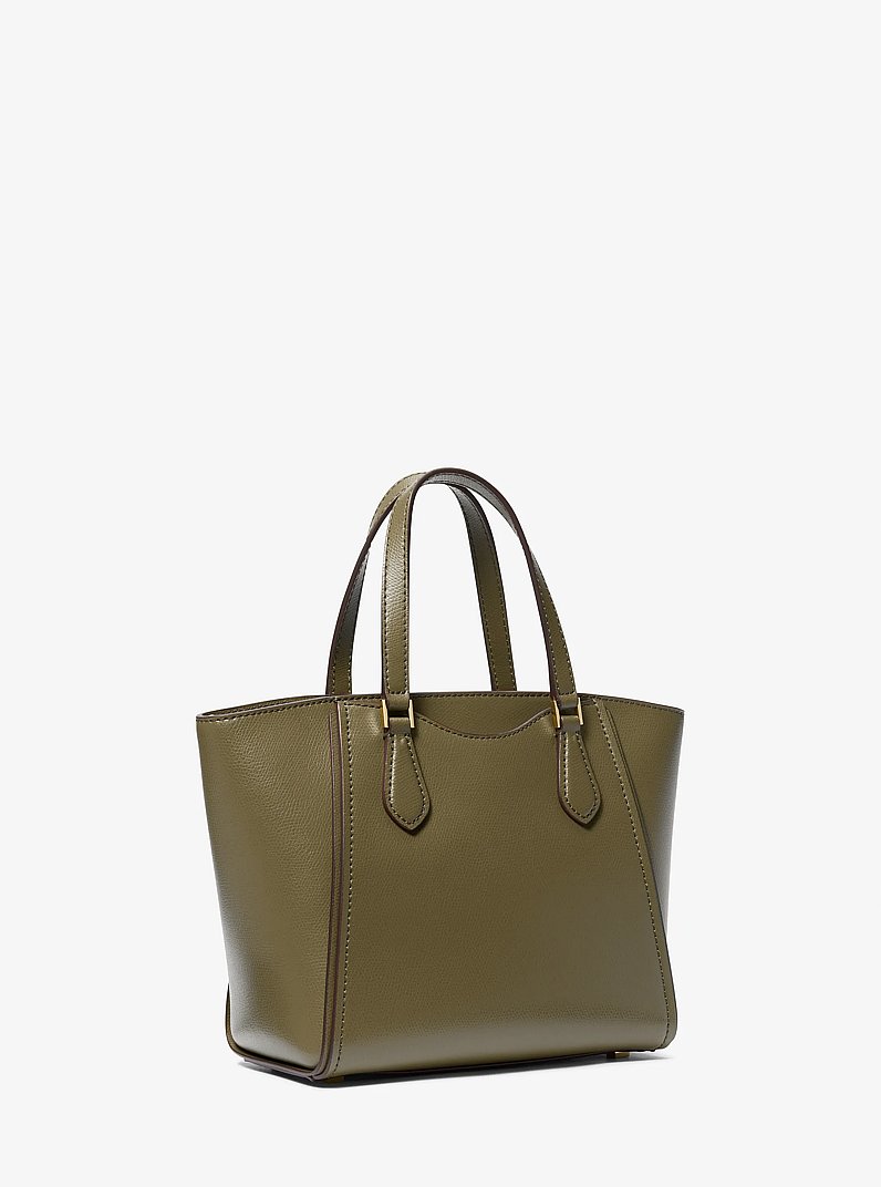 Taryn Small Leather Convertible Crossbody Bag in SAFARI GREEN | Michael Kors