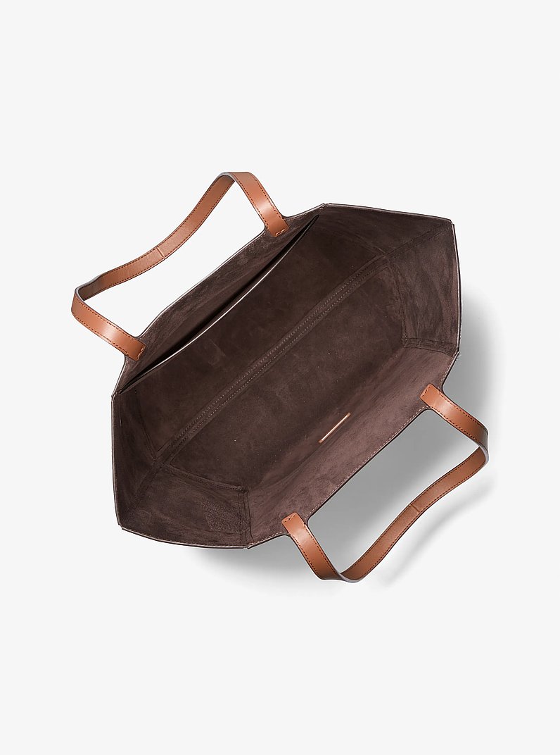 Jordi Large Leather Tote Bag in LUGGAGE | Michael Kors