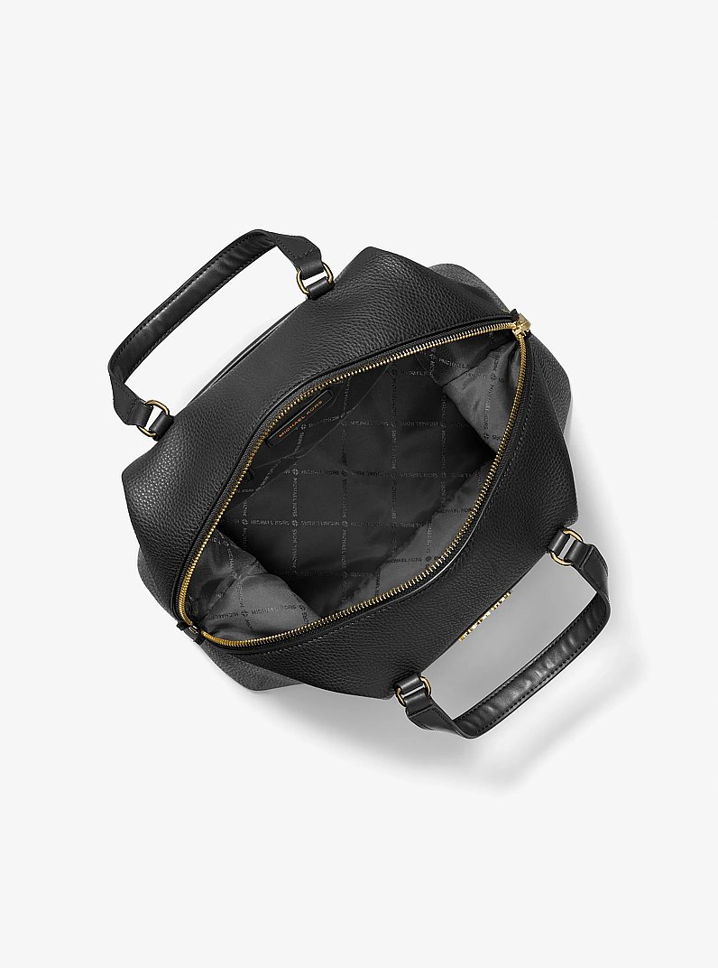 Beck Medium Leather Satchel in BLACK | Michael Kors