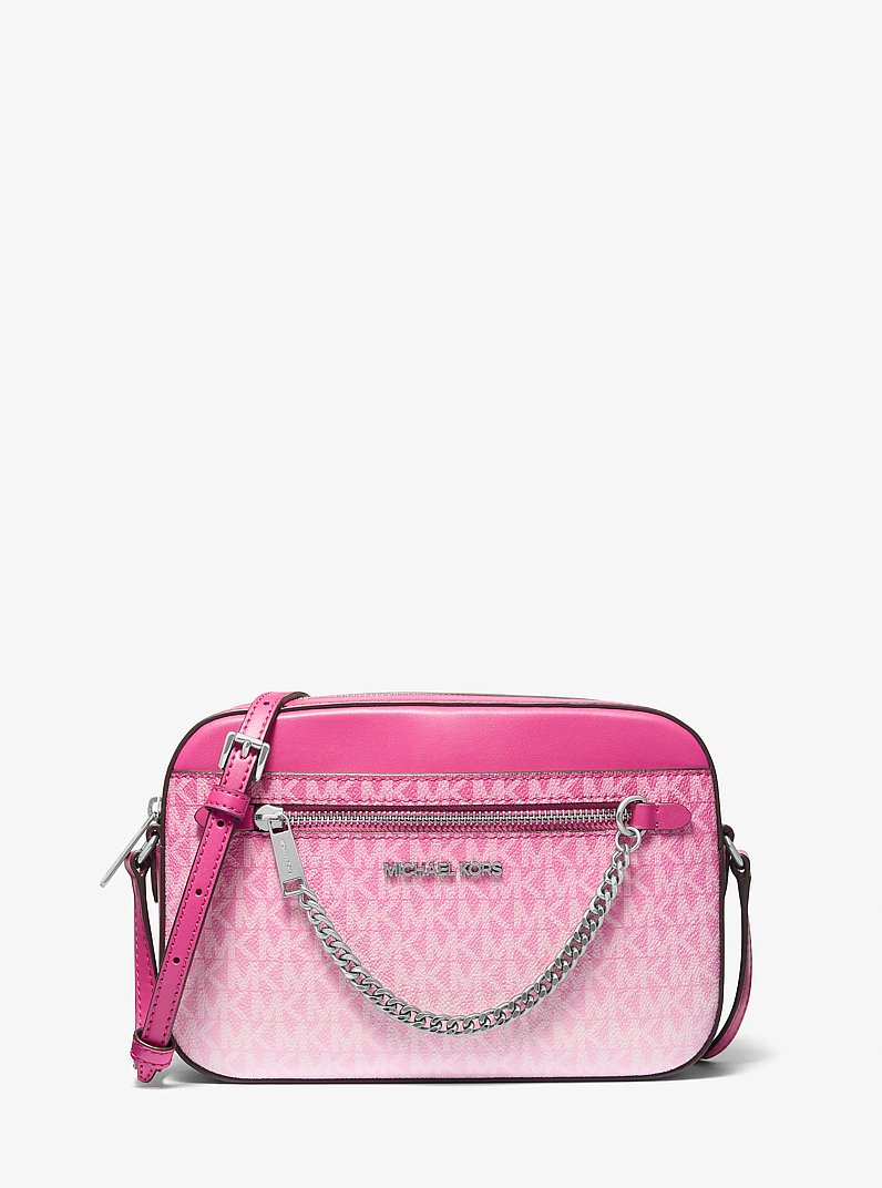 Jet Set Large Ombr&eacute; Signature Logo Crossbody Body in DRAGONFRUIT | Michael Kors