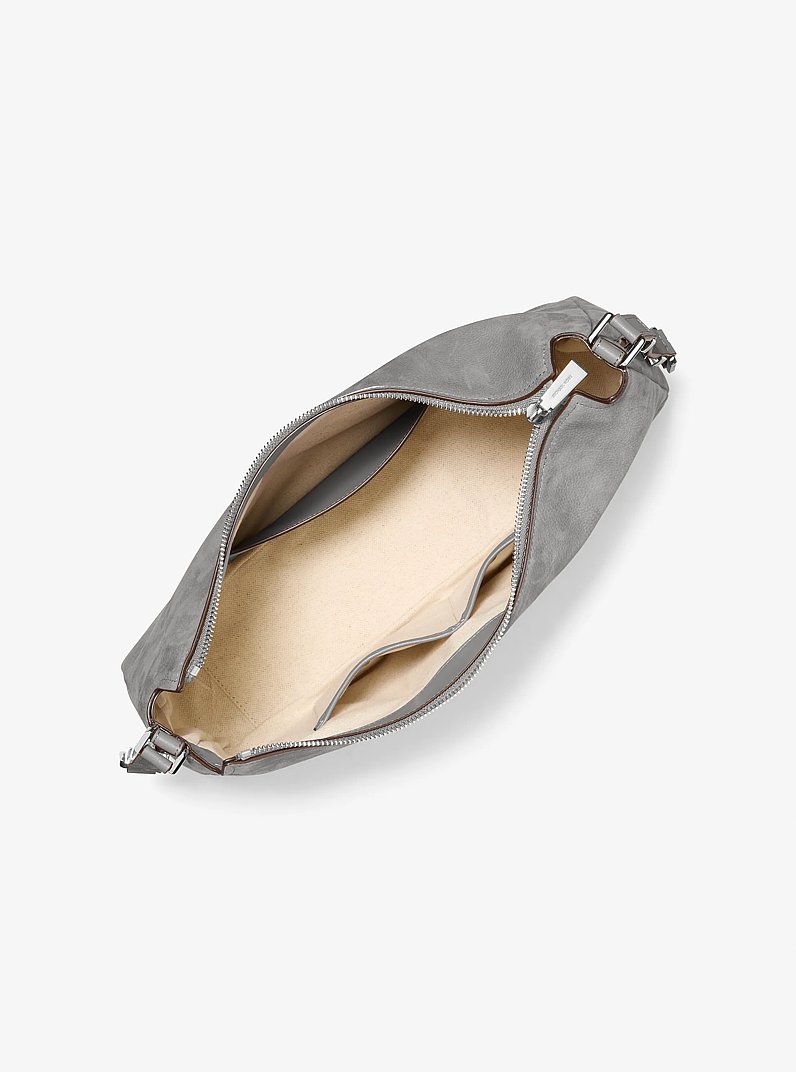 Nolita Medium Nubuck Shoulder Bag in STORM | Michael Kors