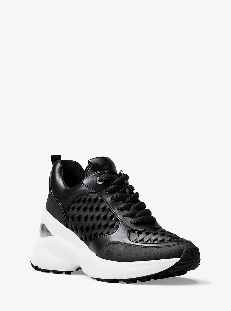 Katrina Woven Wedge Trainer in BLACK | Michael Kors