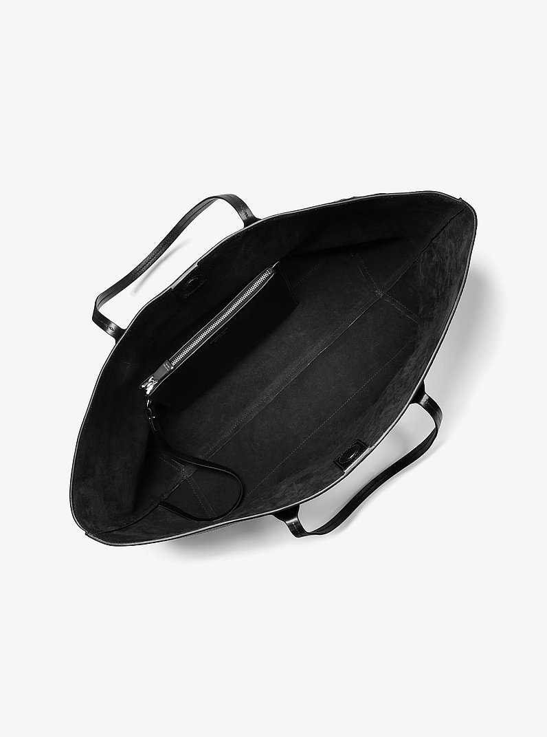 Melrose Leather Tote Bag in BLACK | Michael Kors