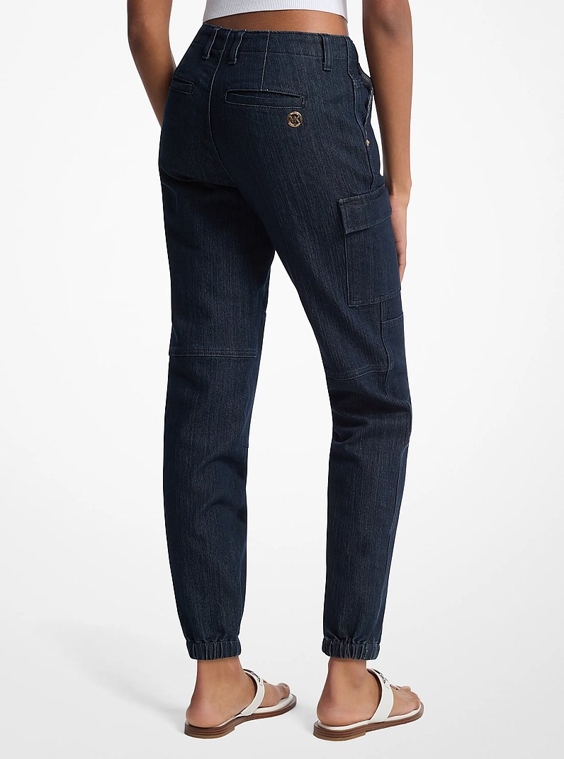 Pantal&oacute;n cargo de jean el&aacute;stico con efecto lavado in TE&Ntilde;IDO | Michael Kors
