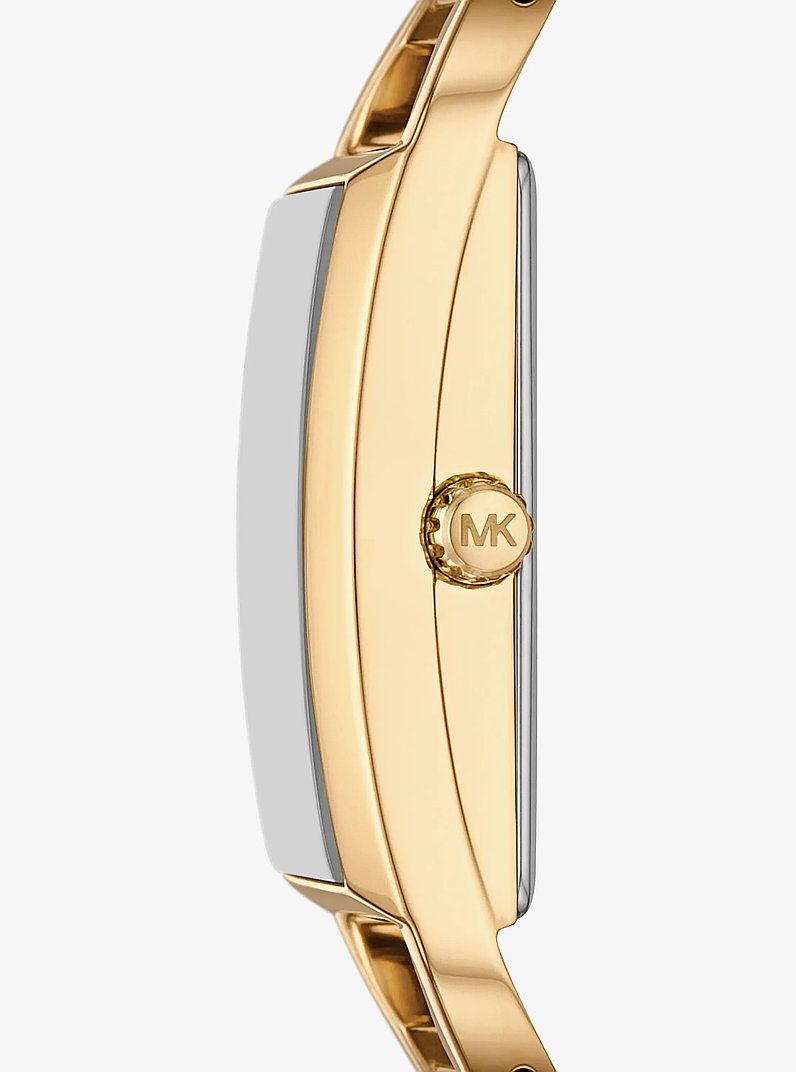 Mini Empire Pav&eacute; Gold-Tone Bangle Watch in GOLD | Michael Kors