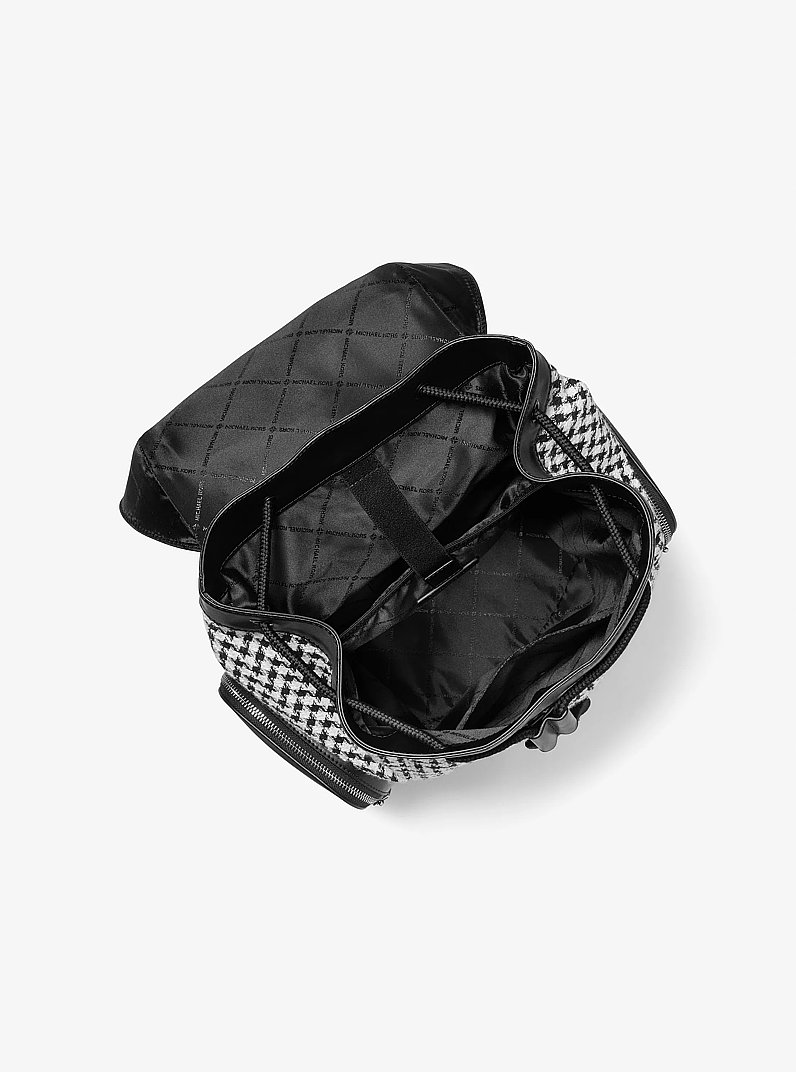 Cooper Houndstooth City Backpack in BLACK | Michael Kors