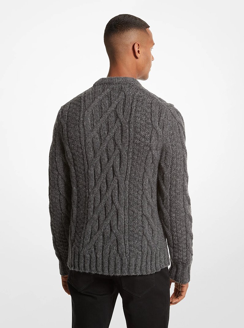 Cable Alpaca Blend Sweater in ASH | Michael Kors