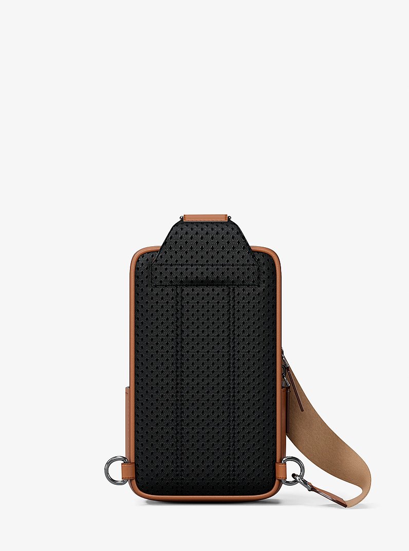 Cooper Medium Suede Sling Pack in LUGGAGE | Michael Kors
