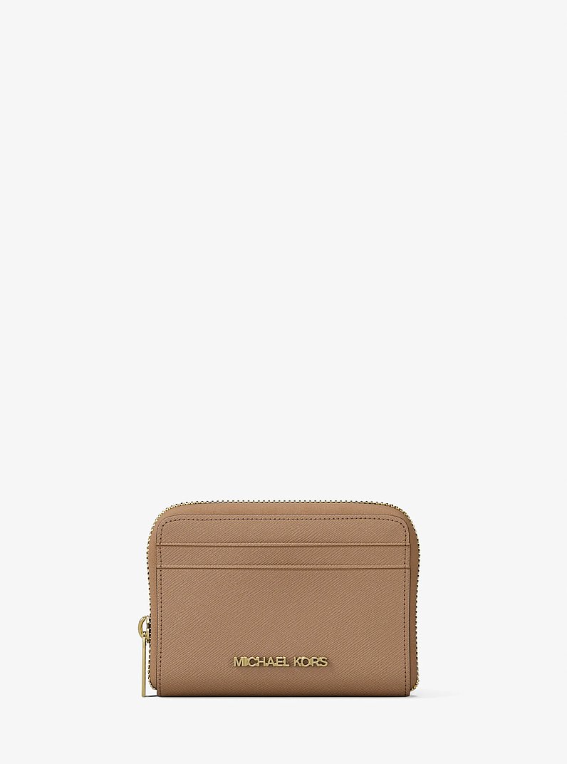 Jet Set Travel Medium Saffiano Leather Wallet in CAMEL | Michael Kors