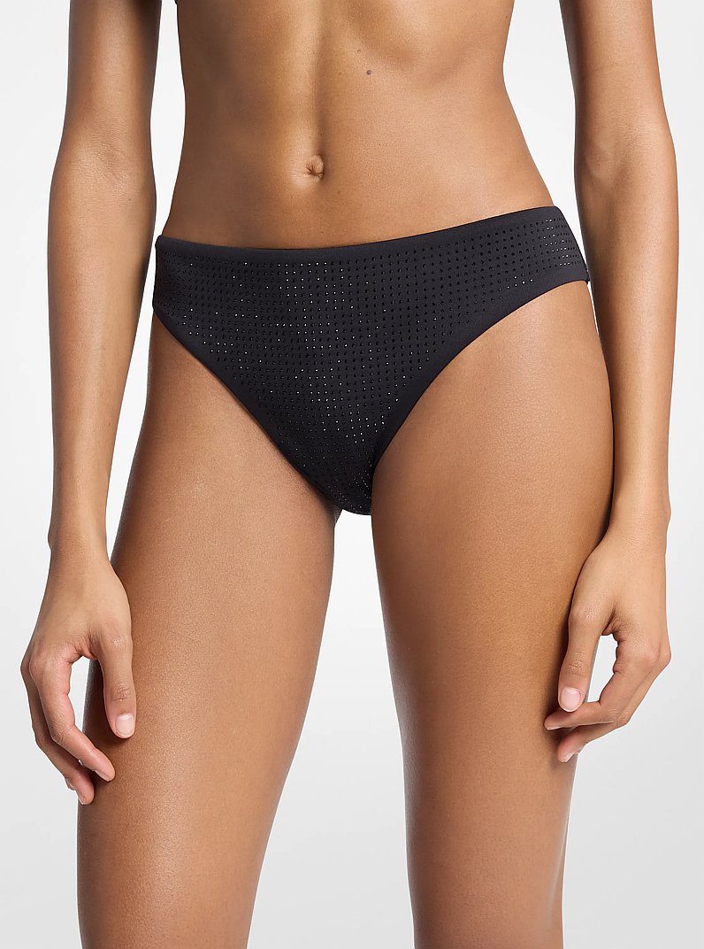 Bas de bikini orn&eacute; de strass in NOIR | Michael Kors