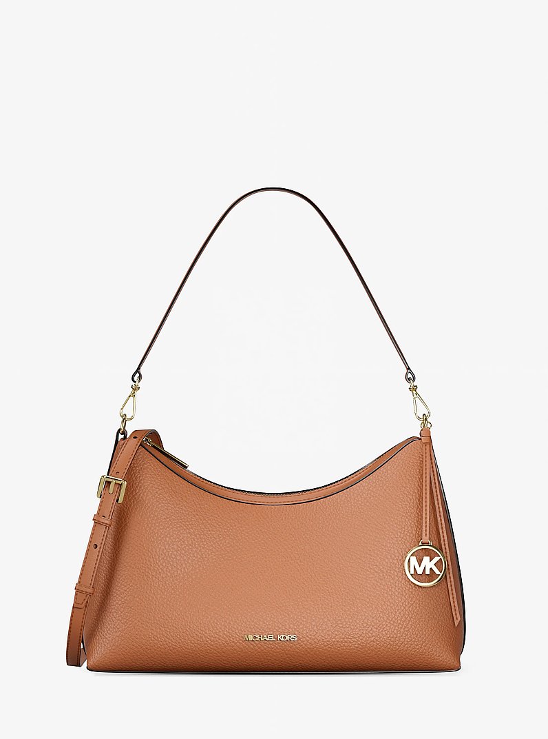 Sammy Medium Pebbled Leather Convertible Shoulder Bag in LUGGAGE | Michael Kors
