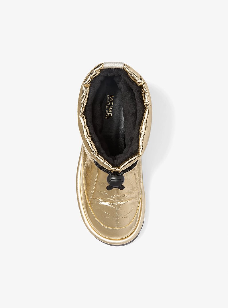 Barton Crackled Metallic Leather Boot in PALE GOLD | Michael Kors