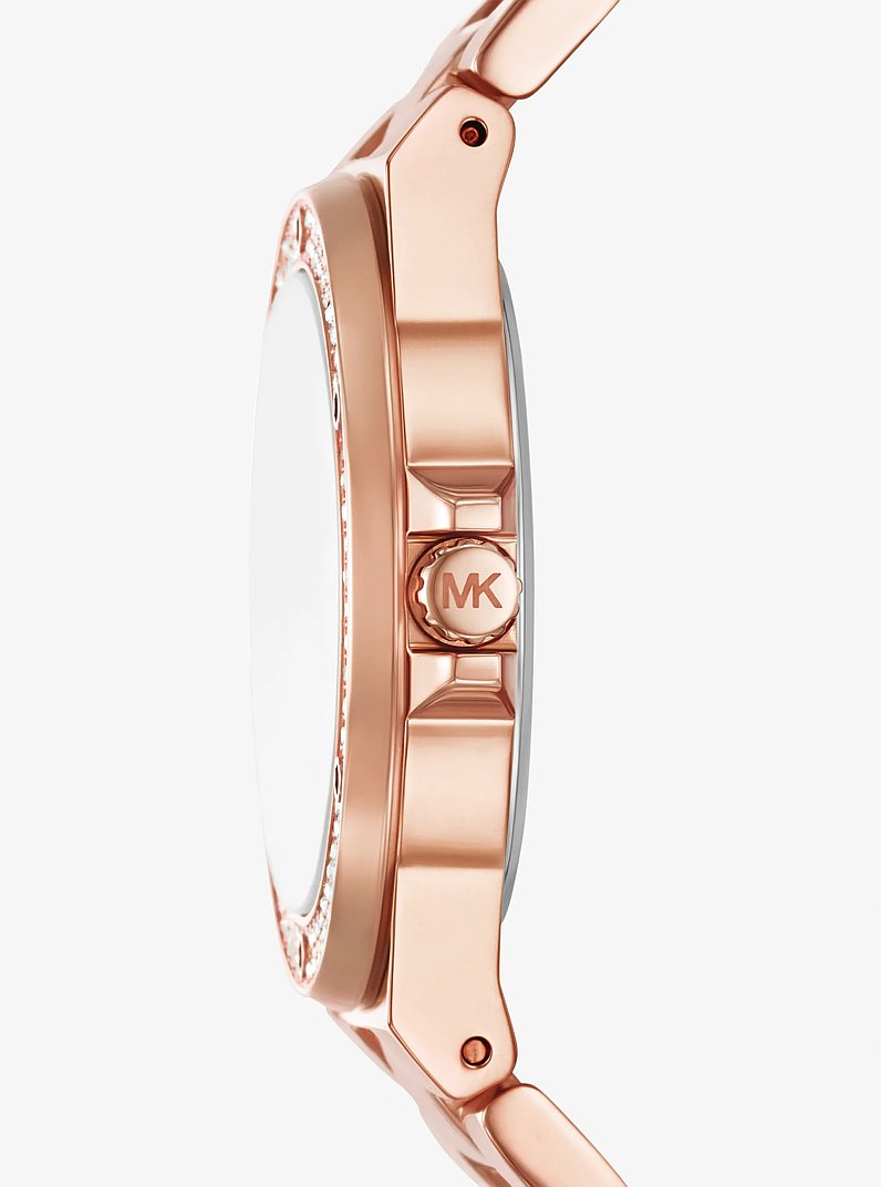 Lennox Pav&eacute; Rose Gold-Tone Watch in ROSE GOLD | Michael Kors