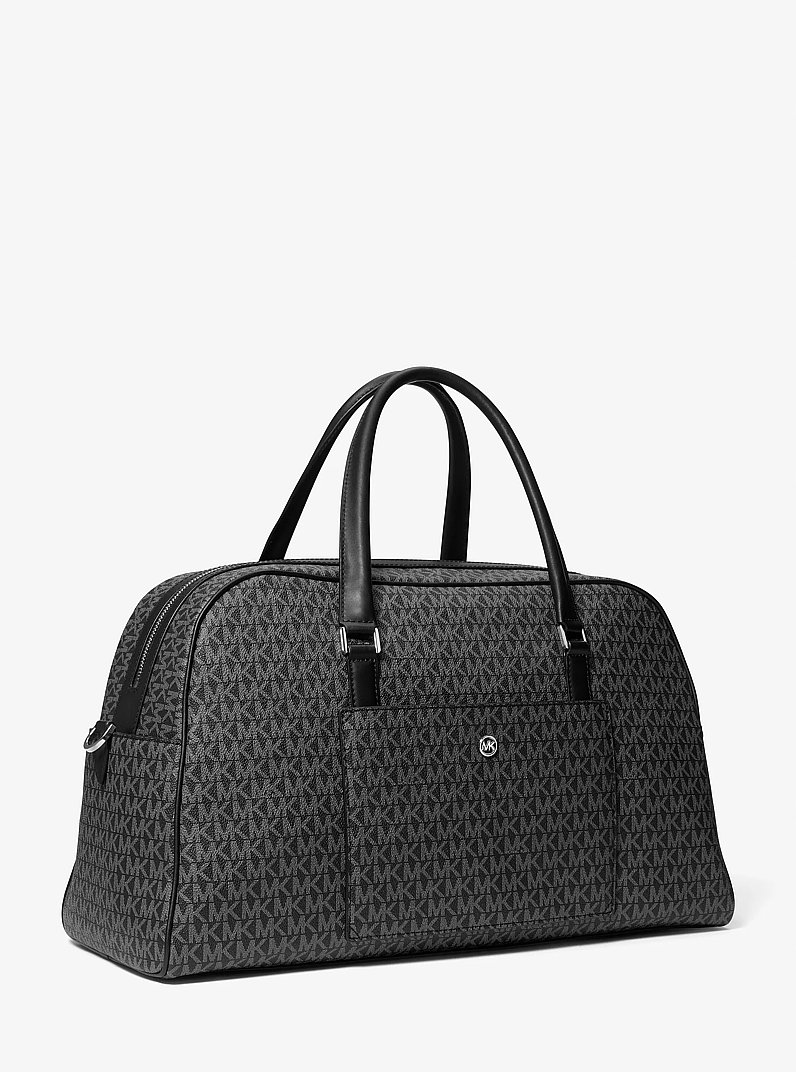 Heritage Extra-Large Logo Weekender Bag in BLACK/WHITE | Michael Kors