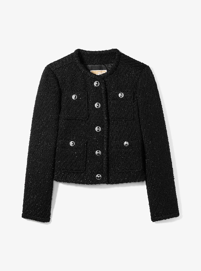 Metallic Tweed Jacket in BLACK | Michael Kors
