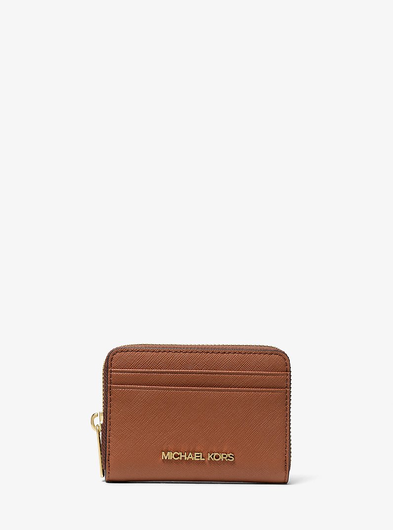 Jet Set Travel Medium Saffiano Leather Wallet in LUGGAGE | Michael Kors