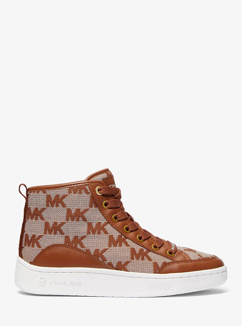 Zapatilla de corte alto Shea de jacquard con logotipo in LUGGAGE | Michael Kors