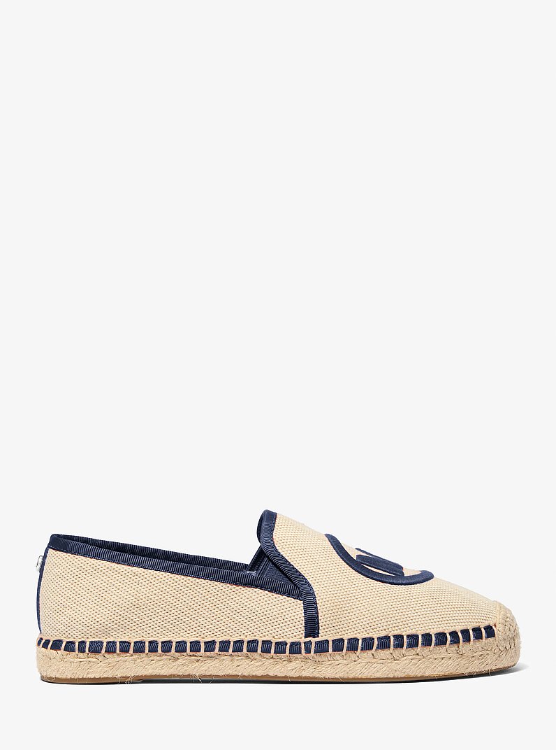 Hastings Two-Tone Cotton Blend Canvas Espadrille in NAVY | Michael Kors