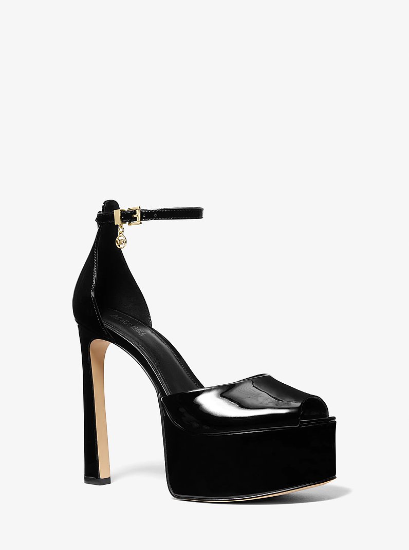Peeptoe Martina aus Lackleder mit Plateau