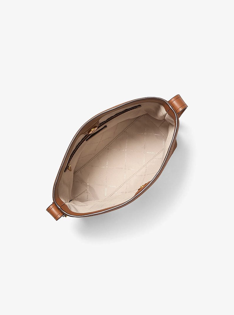 Nolita Small Pebbled Leather Bucket Tote Bag in LUGGAGE | Michael Kors