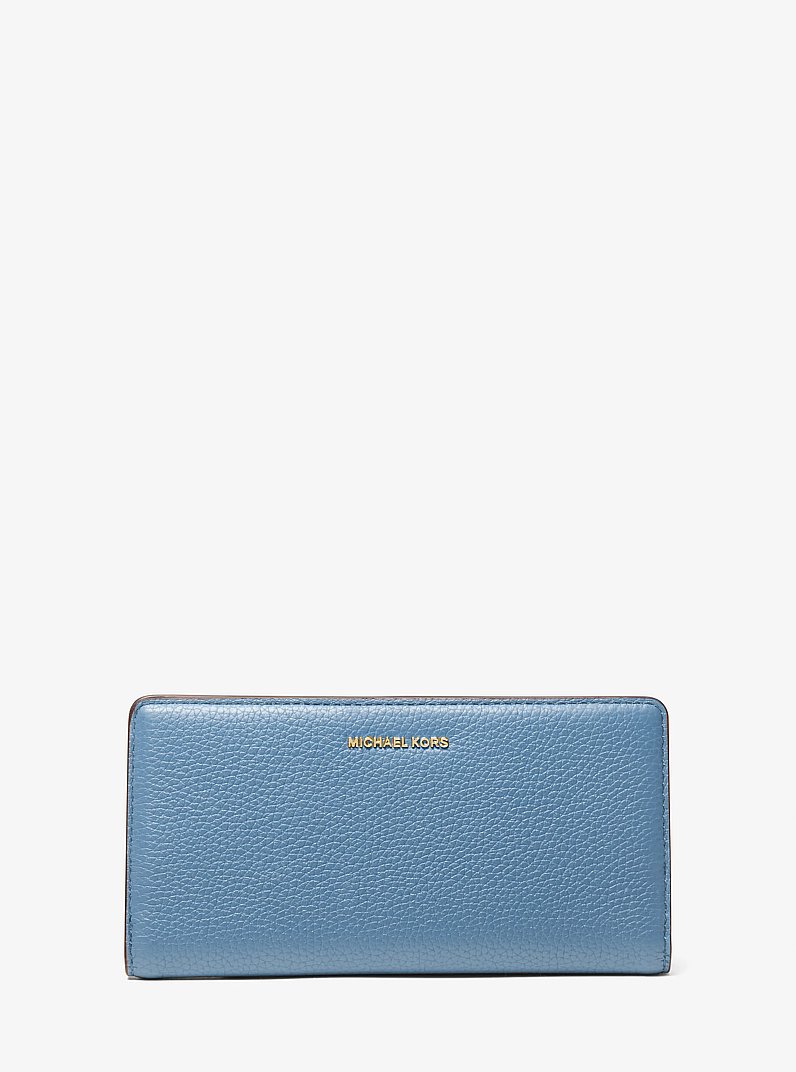 Bryant Large Pebbled Leather Snap-Front Wallet in FRENCH BLUE | Michael Kors