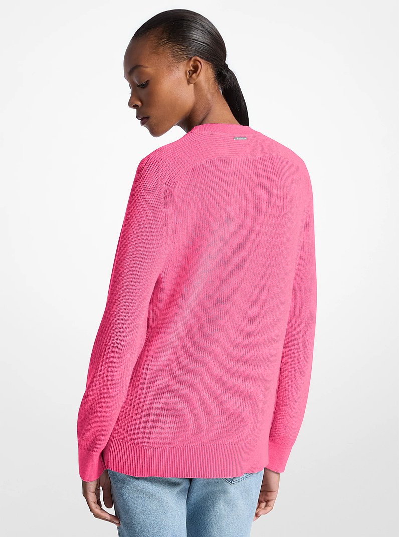 Su&eacute;ter trenzado con logotipo y mezcla de algod&oacute;n in HIBISCUS | Michael Kors