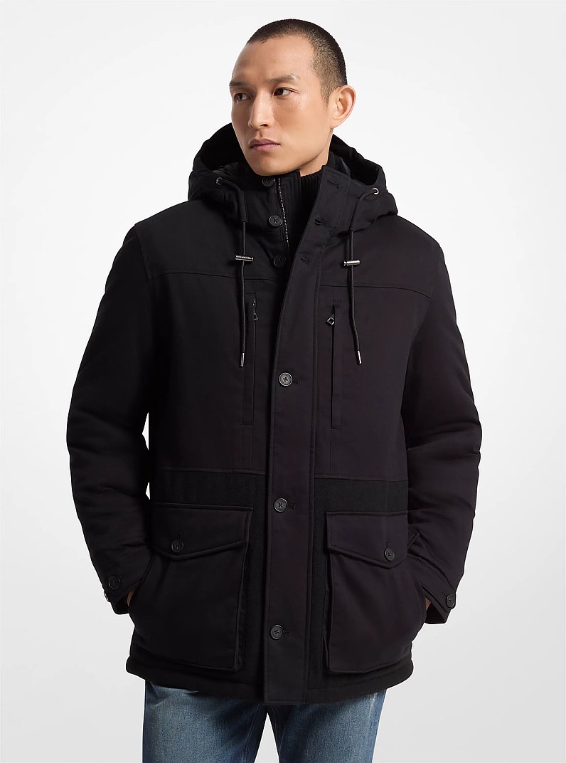 Cotton Blend Parka in BLACK | Michael Kors