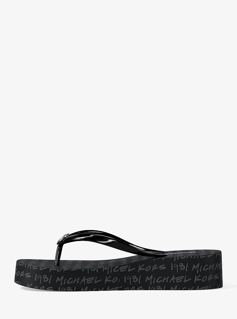 Bedford Logo Flip Flop in BLACK | Michael Kors