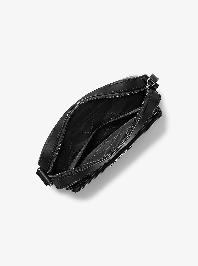 Cooper Logo Embossed Flight Bag in BLACK | Michael Kors