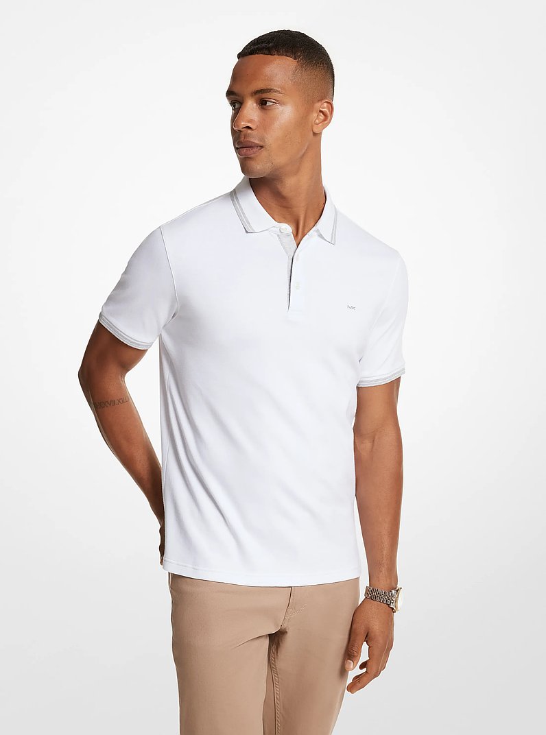 Greenwich Cotton Polo Shirt in WHITE | Michael Kors
