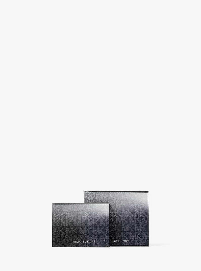 Cooper Ombr&eacute; Signature Logo Billfold Wallet With Passcase in BLACK COMBO | Michael Kors