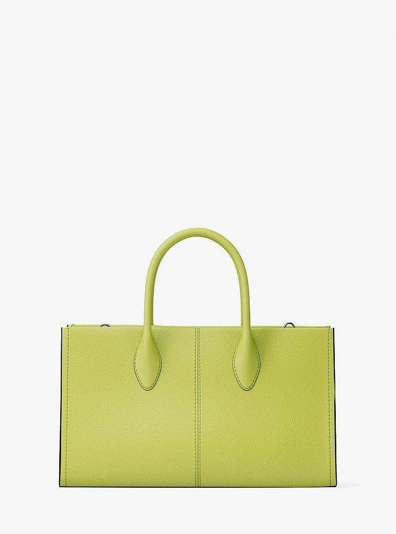 Mirella Medium Pebbled Leather Satchel in LIME | Michael Kors