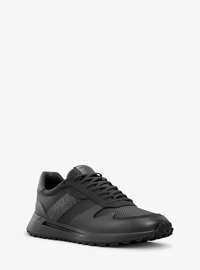 Dax Mixed-Media Trainer in BLACK | Michael Kors