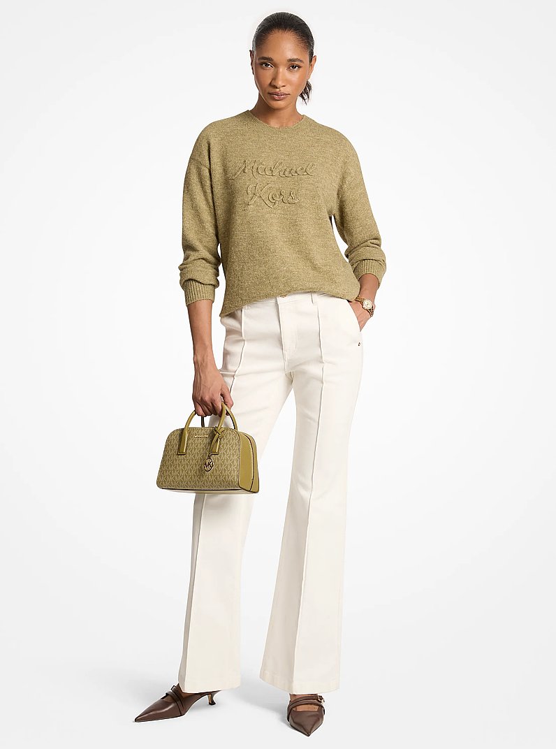 Chandail tricot&eacute; avec logo appliqu&eacute; in OREGANO | Michael Kors