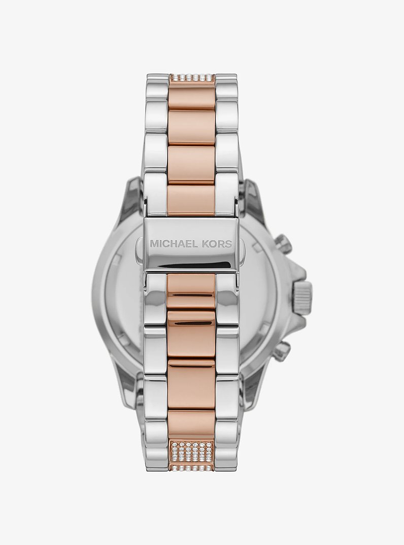 Reloj Everest oversize en dos tonos con pav&eacute; in BITONO | Michael Kors