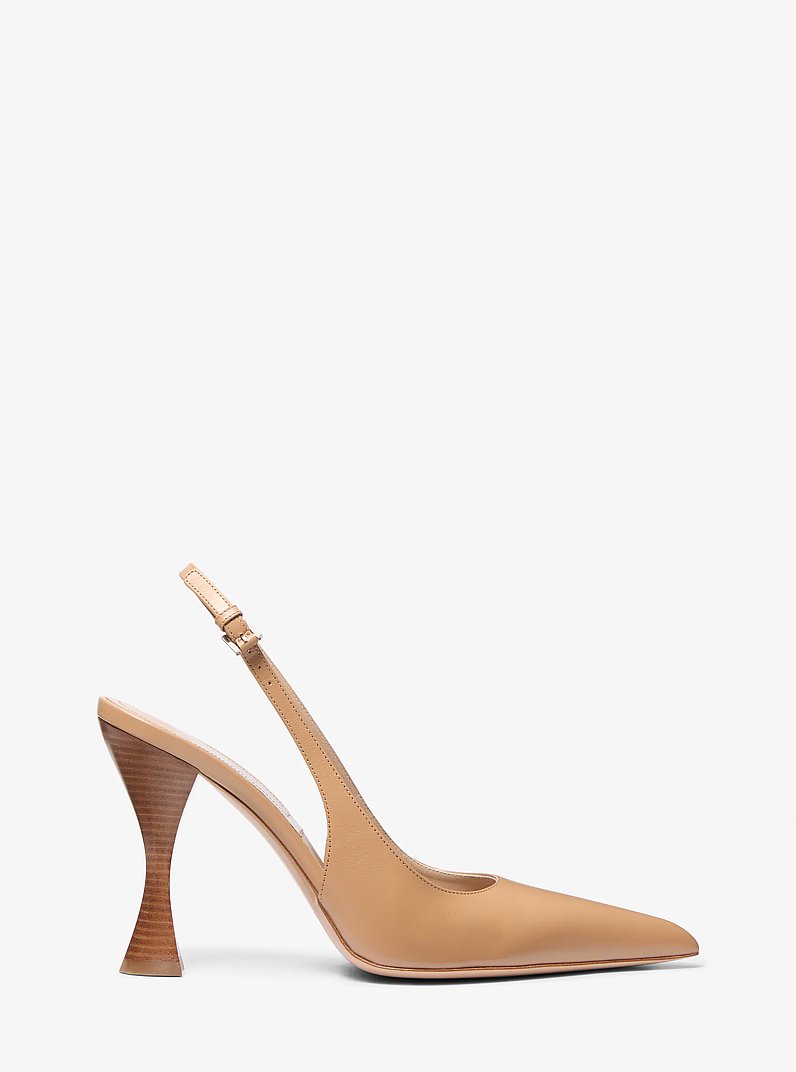 Zapato de tac&oacute;n Isabella de cuero con tal&oacute;n descubierto in MAN&Iacute; | Michael Kors