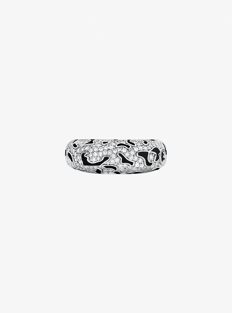 Bague l&eacute;opard &agrave; pav&eacute; in ARGENT | Michael Kors