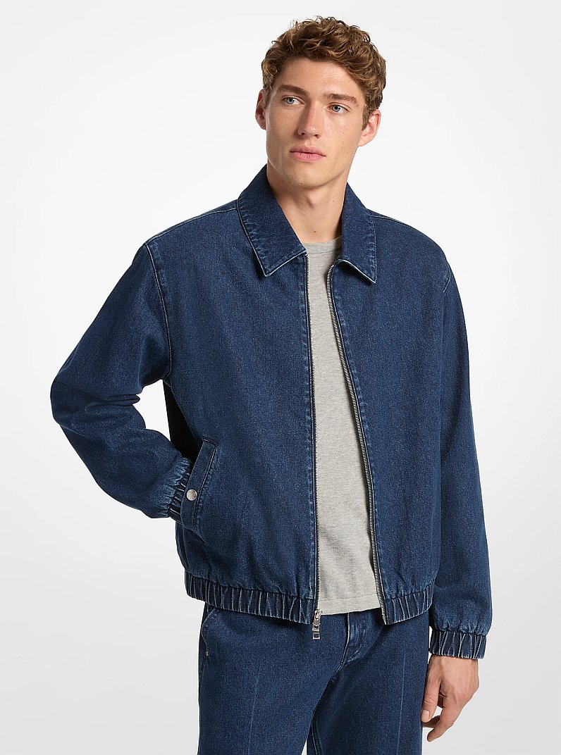 Stretch Denim Shirt Jacket in RINSE | Michael Kors