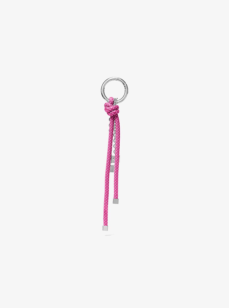 Silver-Tone and Speckled Cord Bag Charm in RASPBERRY | Michael Kors
