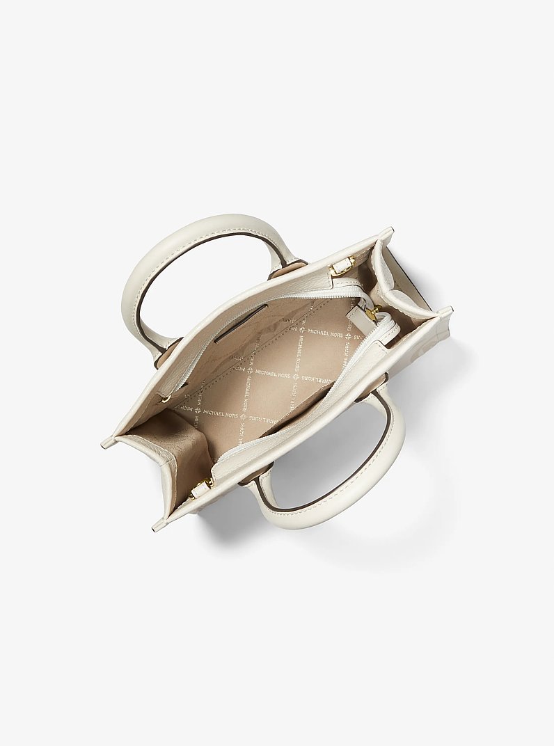 Petit sac &agrave; bandouli&egrave;re Mirella en cuir grain&eacute; gaufr&eacute; &agrave; logo