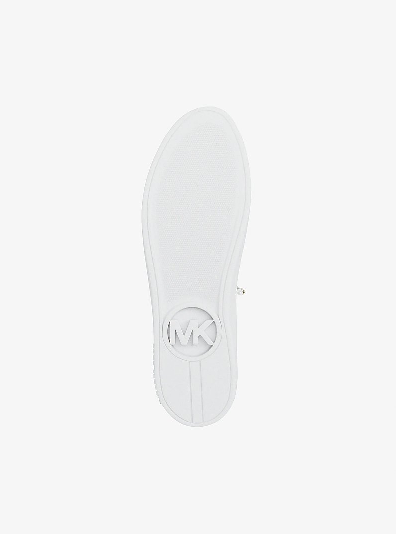 Scotty Embellished Leather Sneaker in OPTIC WHITE | Michael Kors