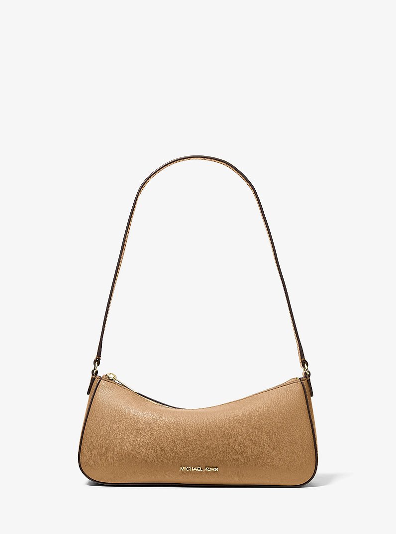 Sammy Small Leather Pochette in CAMEL | Michael Kors