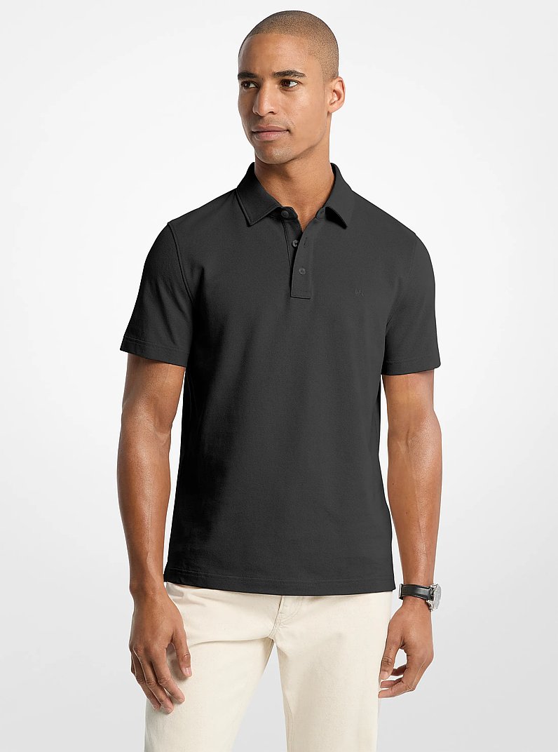 Pima Cotton Piqu&eacute; Polo Shirt in BLACK | Michael Kors