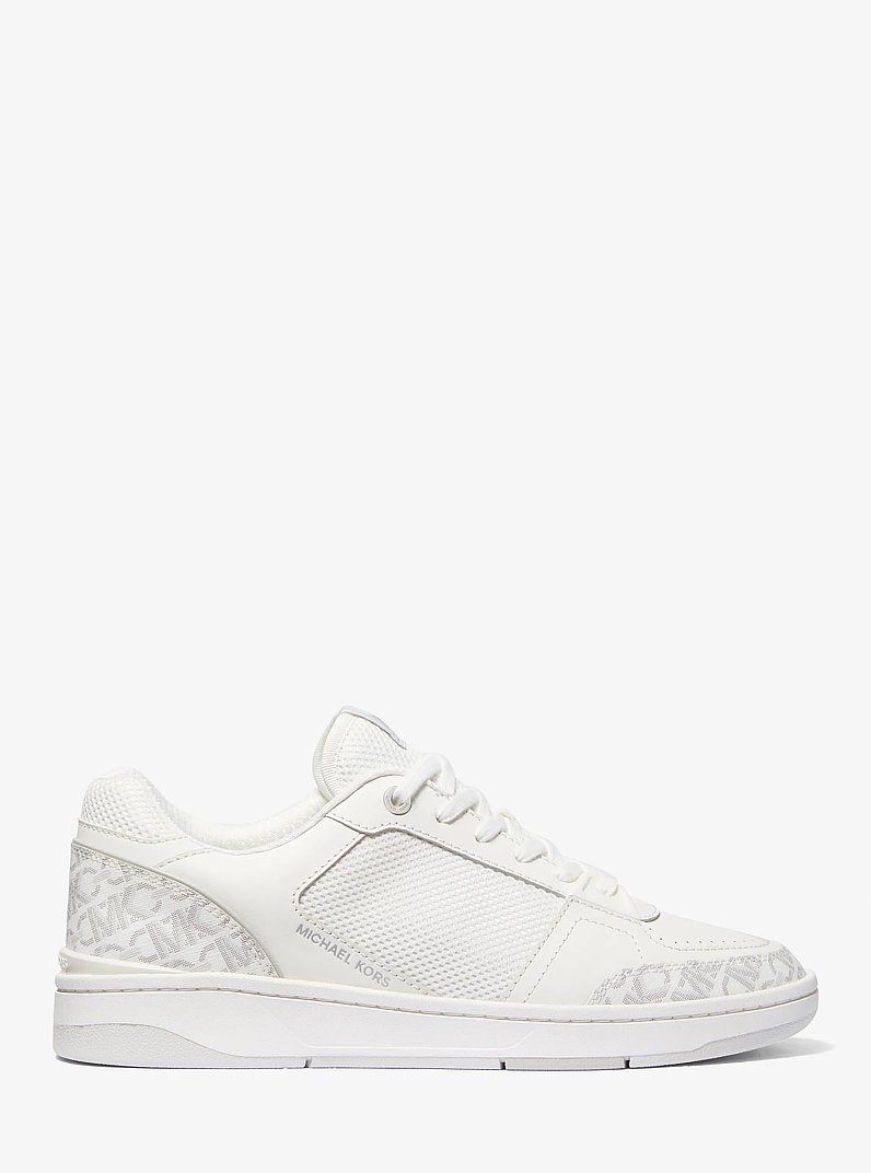 Rebel Empire Monogram and Leather Sneaker in OPTIC WHITE | Michael Kors