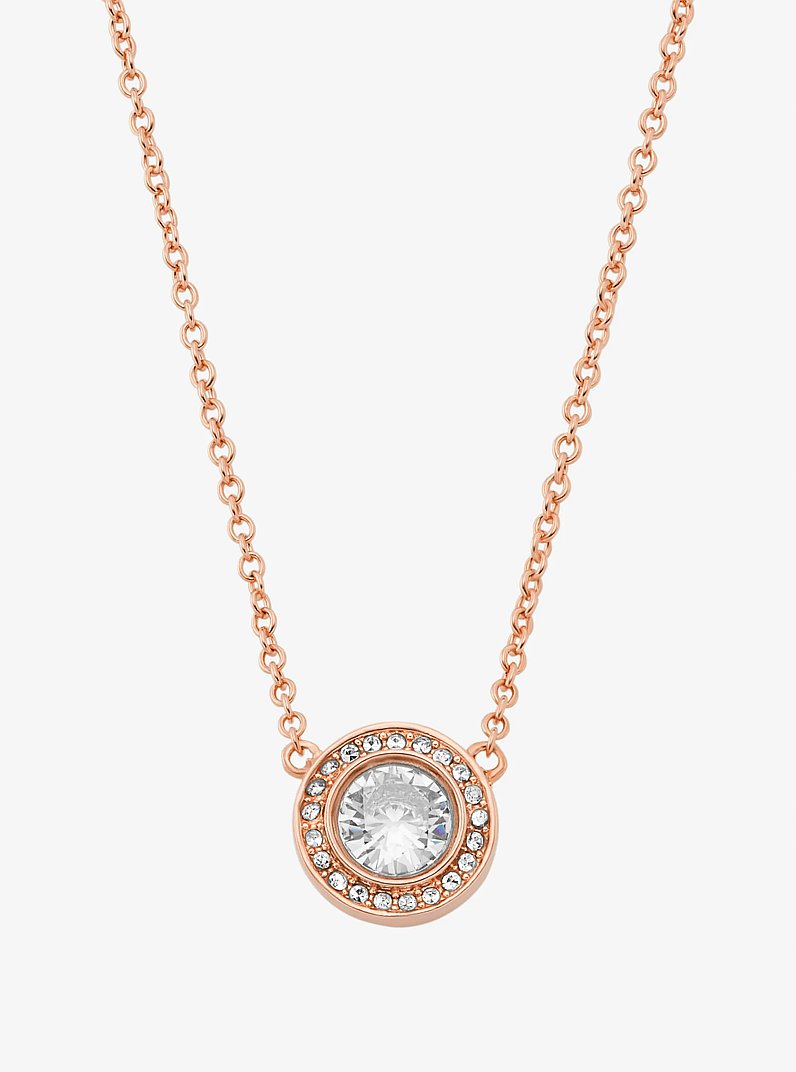 Collier &agrave; halo de pav&eacute; in OR ROSE | Michael Kors