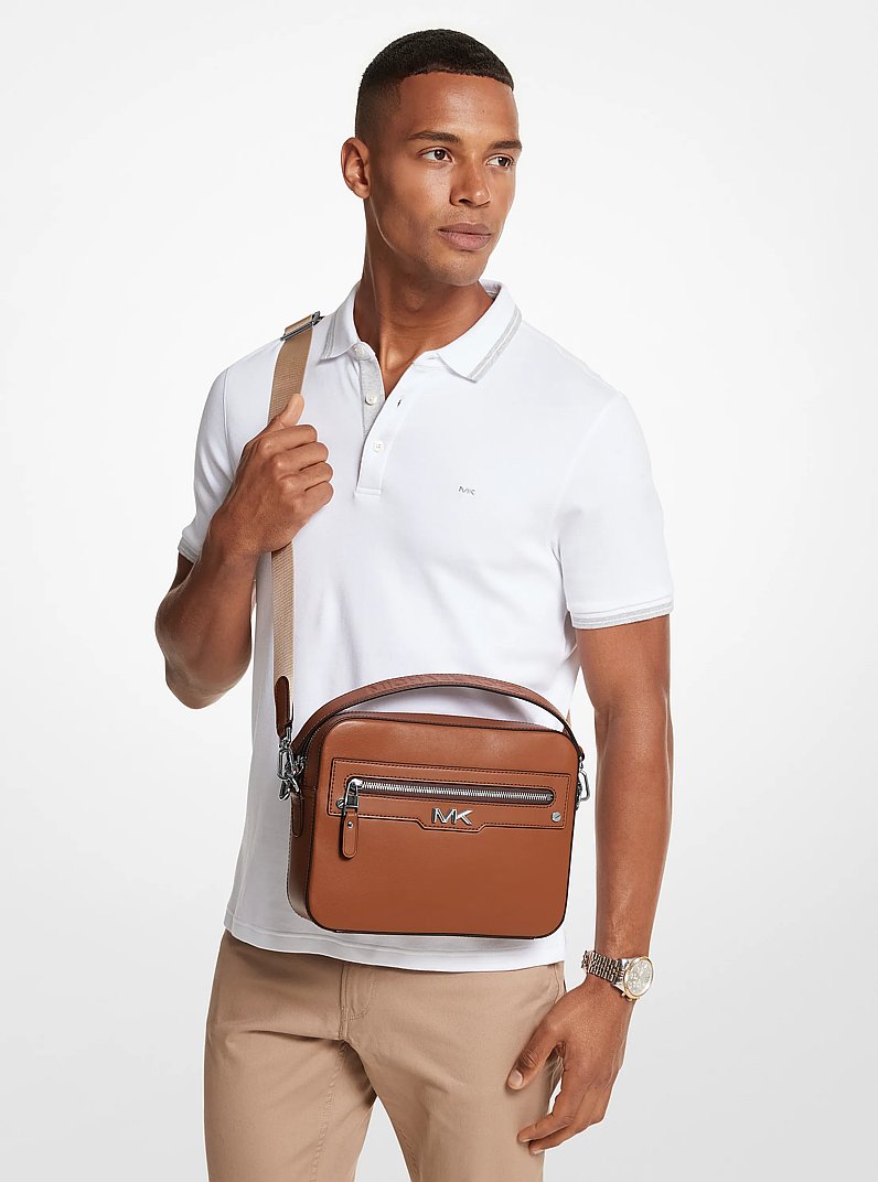 Varick Leather Camera Bag in LUGGAGE | Michael Kors