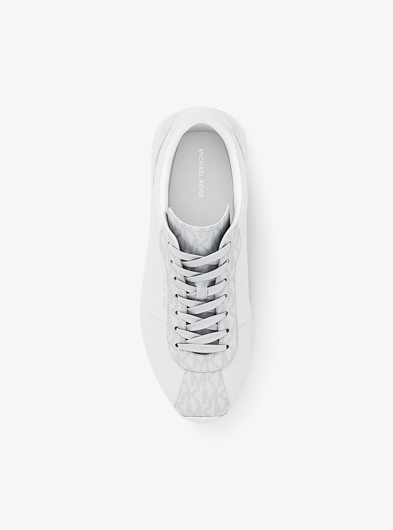 Zapatilla Rhodes de piel y sarga definida in BLANCO BRILLANTE | Michael Kors