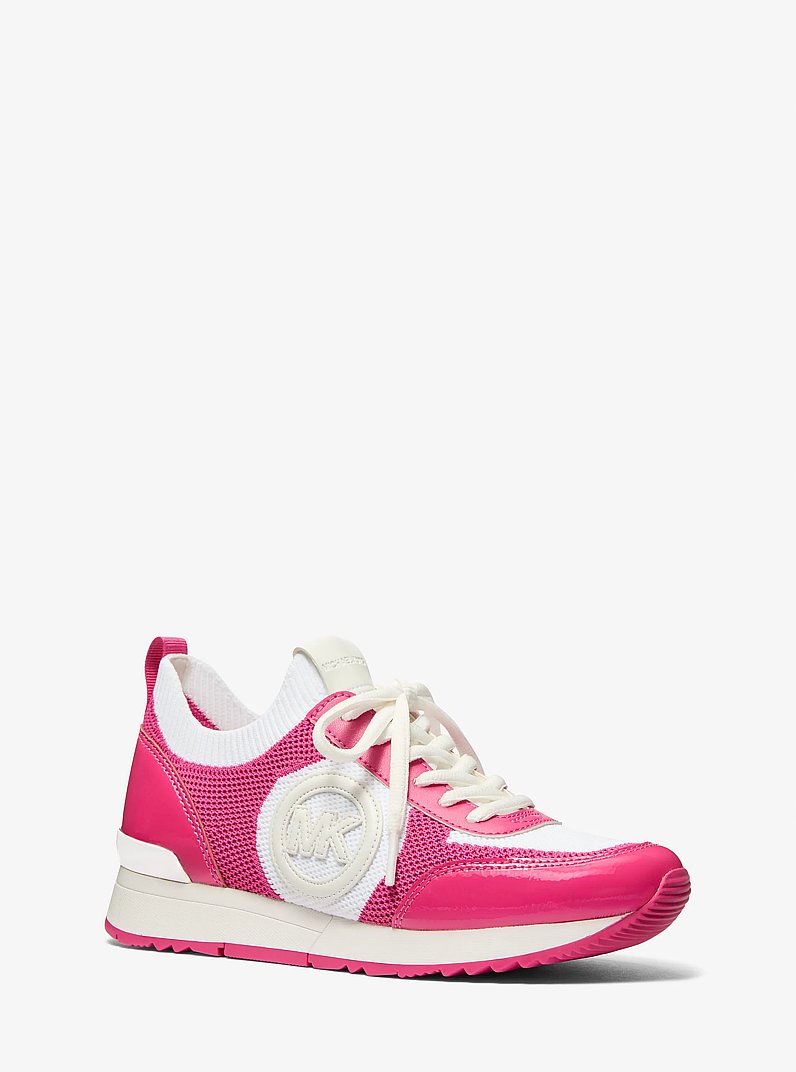 Jenkins Two-Tone Stretch Knit Trainer in DRAGONFRUIT | Michael Kors